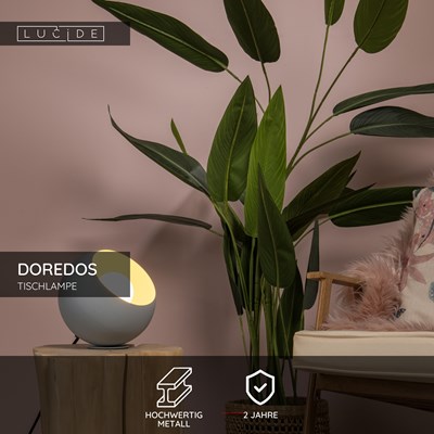 Lucide DOREDOS - Tischlampe - Ø 20 cm - 1xE27 - Pastellblau